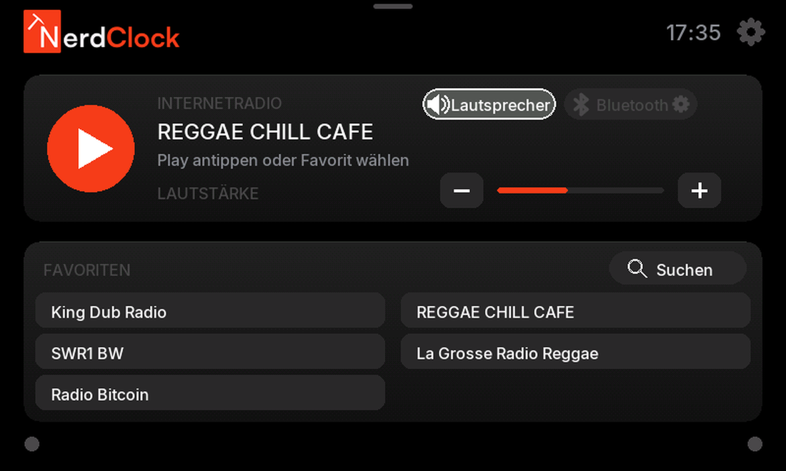 NerdClock Screen: Internetradio