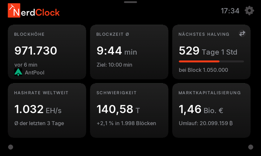 NerdClock Screen: Netzwerk